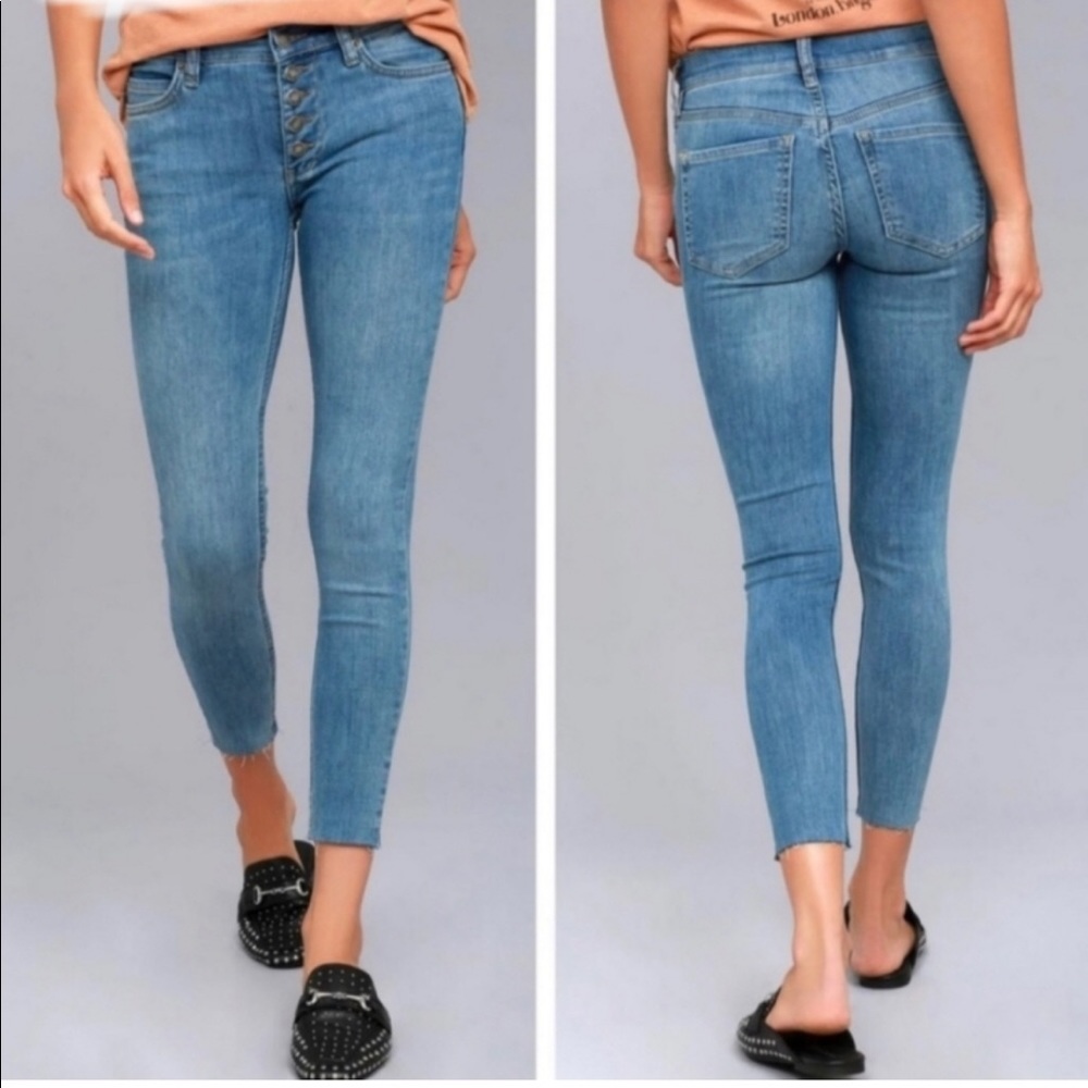 Free People ankle raw hem jean button fly Sz 26 - Picture 12 of 12